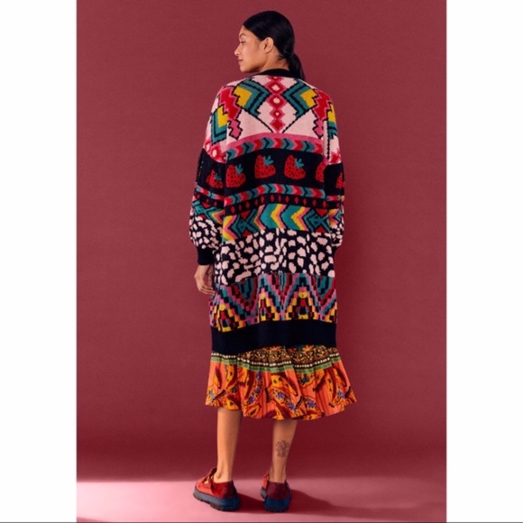 NEW Farm Rio Crazy Mix Cardigan Small - Picture 5 of 17